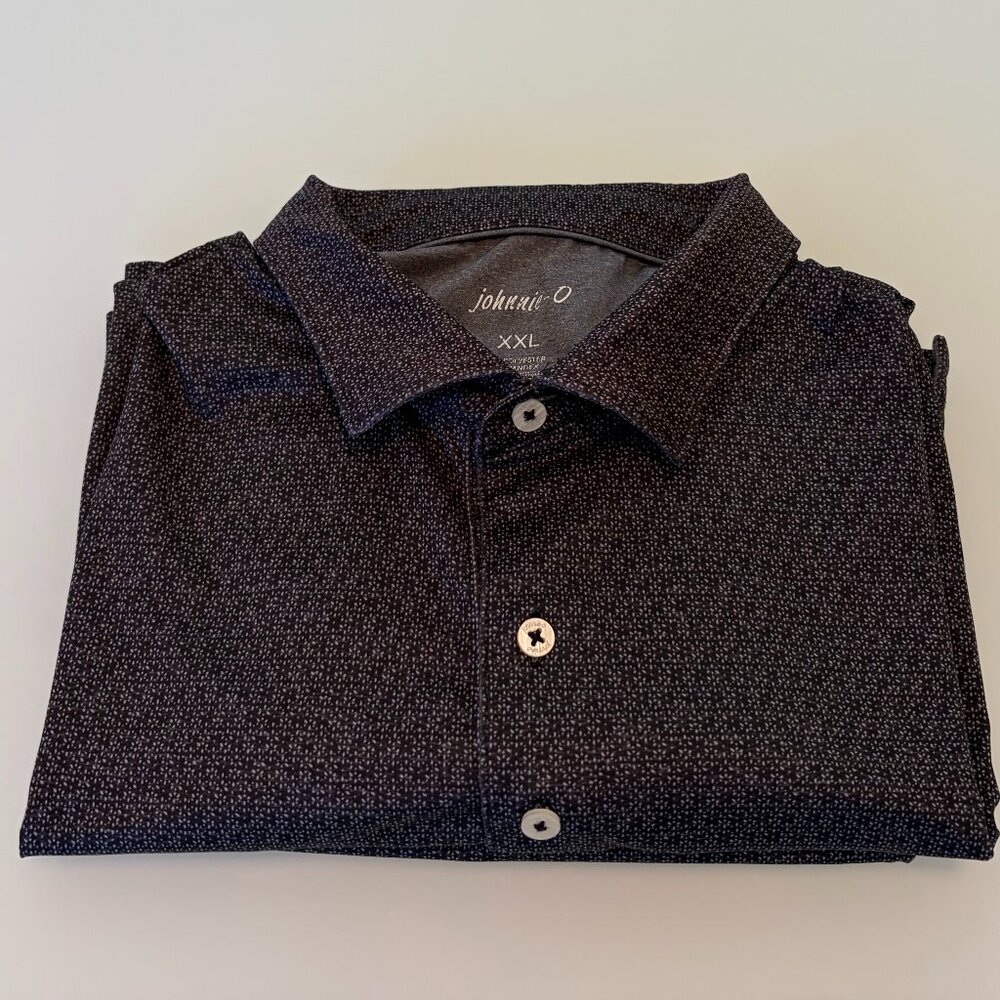 johnnie-O - Featherweight Performance Polo, Black Print